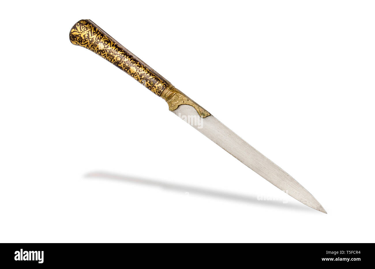 Gilded persian dagger of 19th century Stock Photo