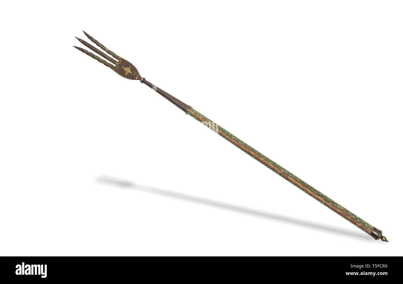 The 19th century trident with gilt.. Stock Photo
