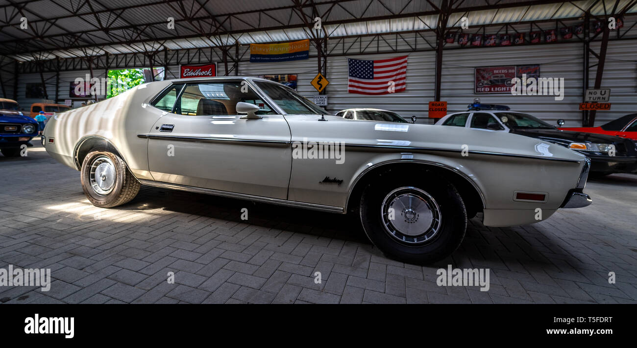 BERLIN - MAY 05, 2018: Pony car Ford Mustang Coupe, 1971. Stock Photo