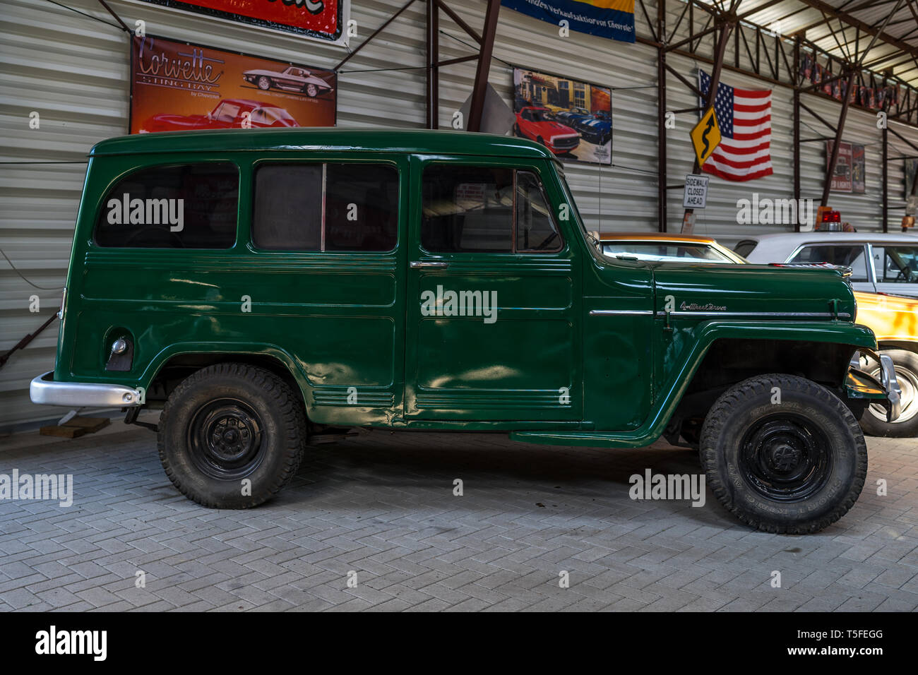 BERLIN - MAY 05, 2018: Sport utility vehicle Willys Jeep Station Wagon, 1953. Stock Photo