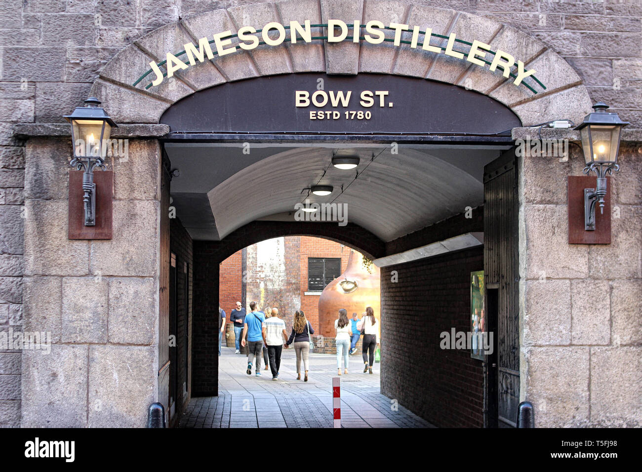 The entrance to the Jameson Distillery Visitors Centre in Smithfield Square Dublin, Ireland. Stock Photo