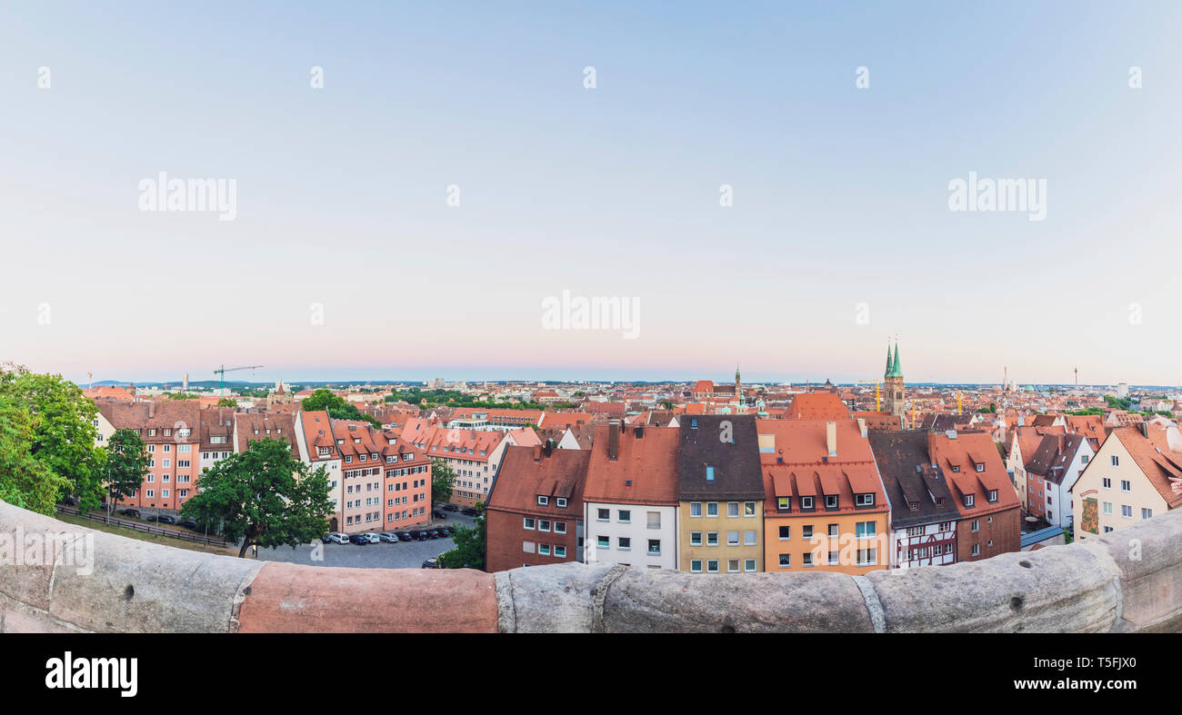 Germany, Nuremberg, Old town, cityscape in the evening light Stock Photo