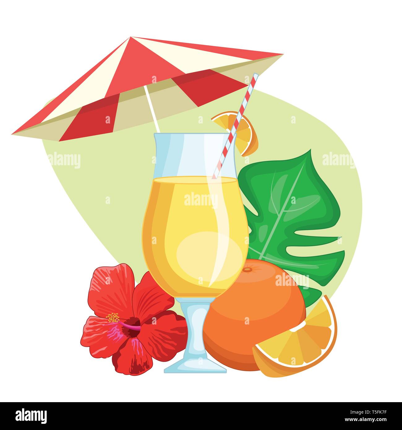Tropical drink with umbrella stock vector image art alamy