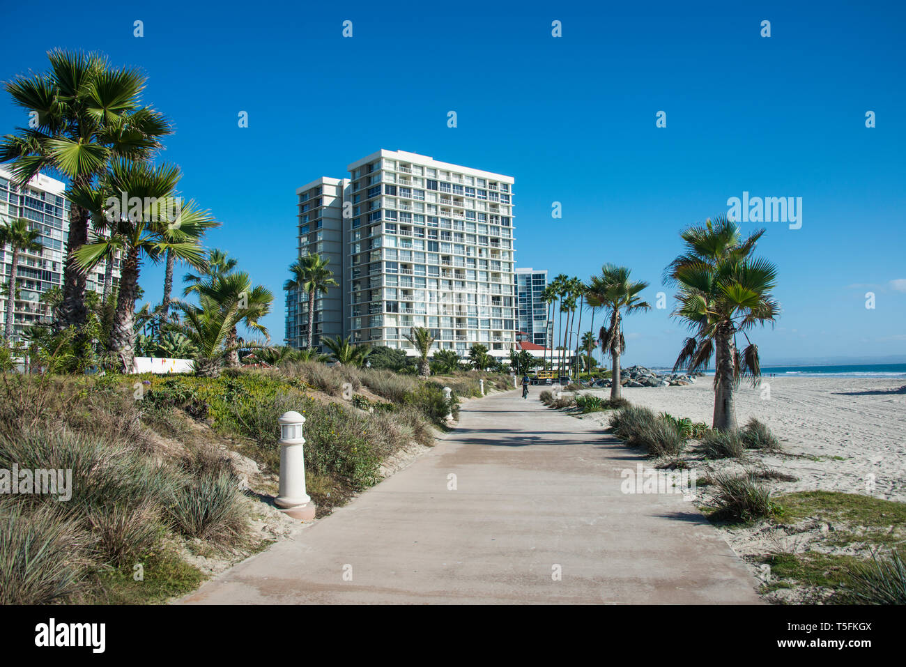 USA, California, Coronado, beach promenade Stock Photo