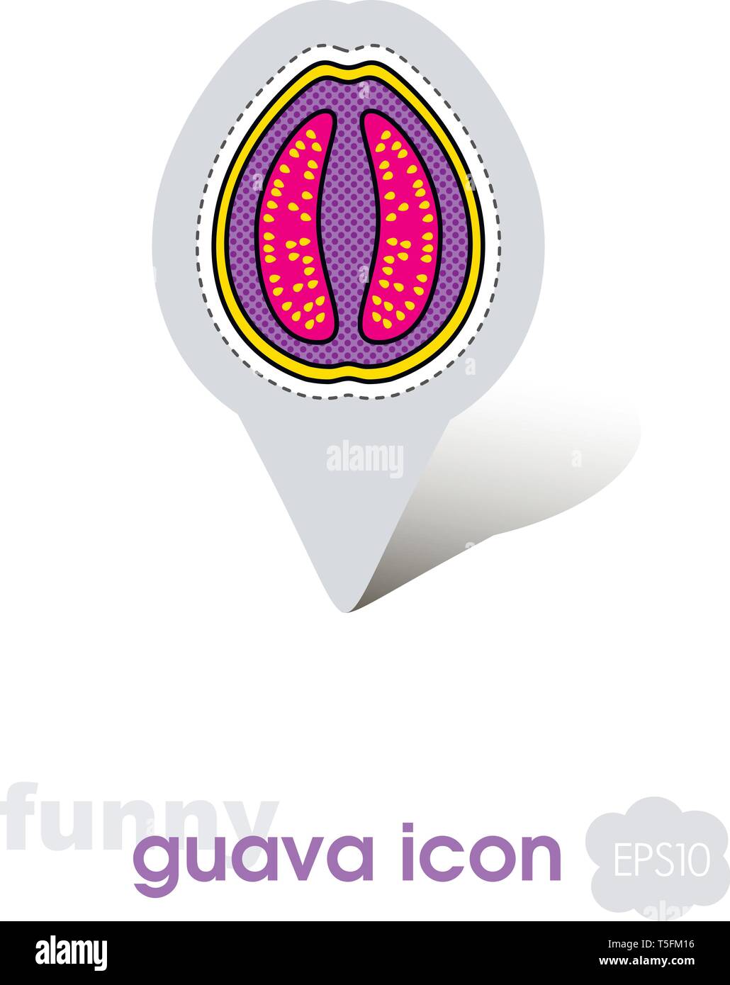 Guava pin map icon. Guava tropical fruit sign. Map pointer. Map markers ...