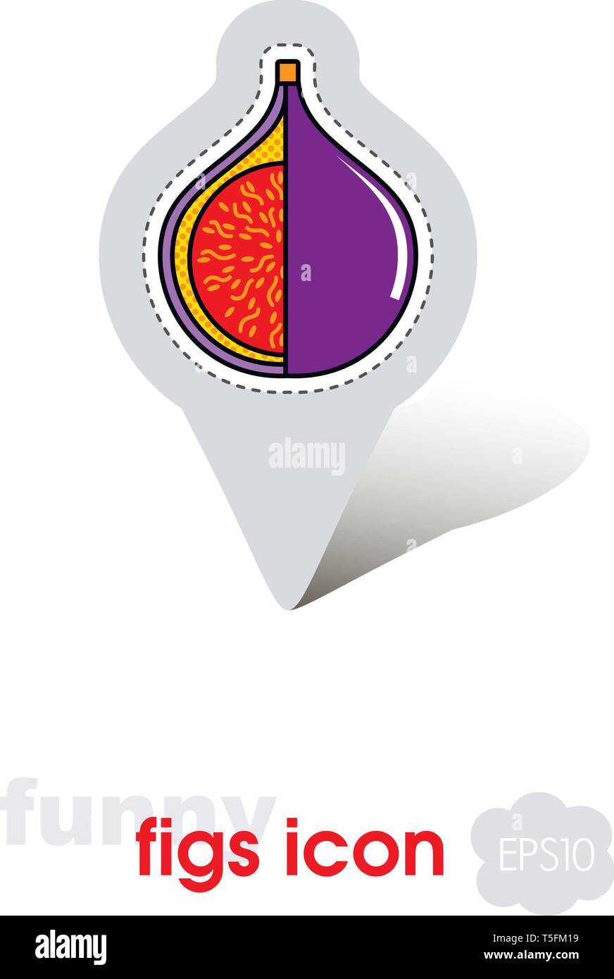 Fig pin map icon Fig tropical - Fig Pin Map Icon Fig Tropical Fruit Sign Map Pointer Map Markers Vector Illustration For Food Apps And Websites T5FM19 