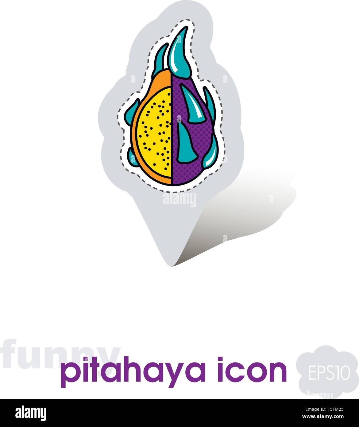 Pitaya pin map icon Pitaya tropical - Pitaya Pin Map Icon Pitaya Tropical Dragon Fruit Sign Map Pointer Map Markers Vector Illustration For Food Apps And Websites T5FM25 