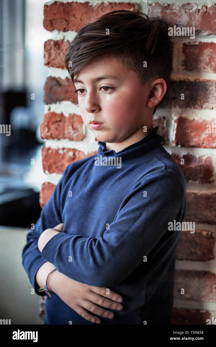 Mixed race Asian Caucasian boy with 
