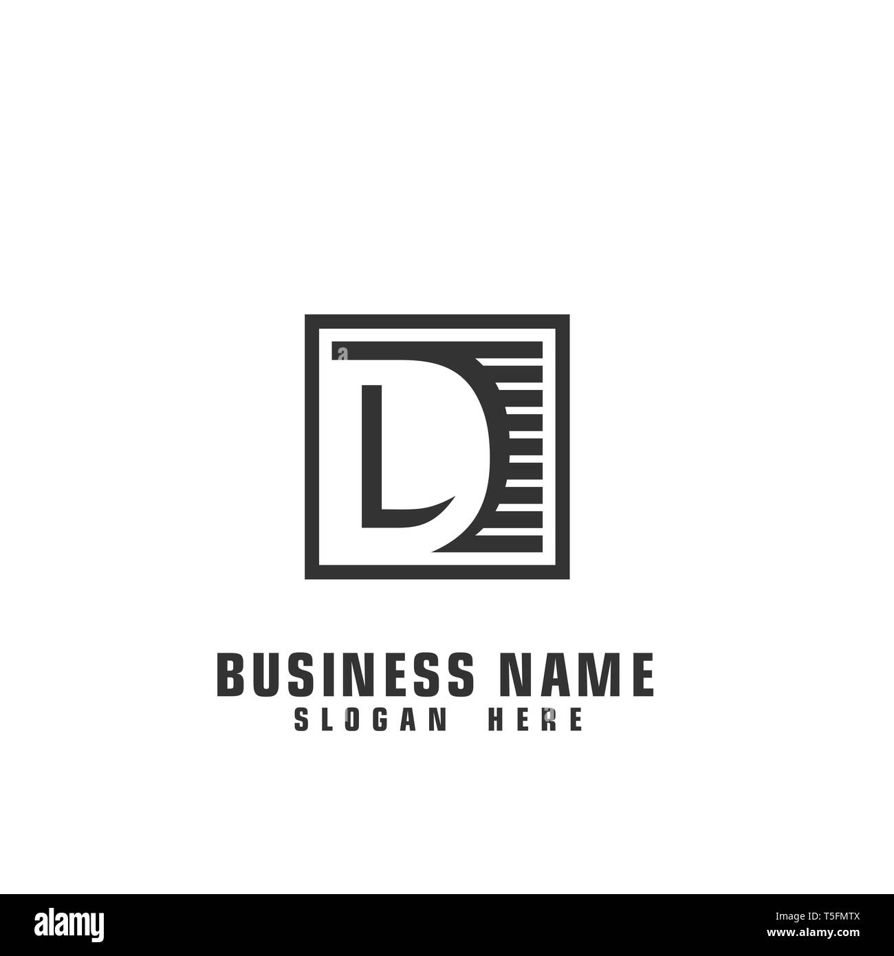 D letter logo, Square letter D graphic logo template. Stock Vector