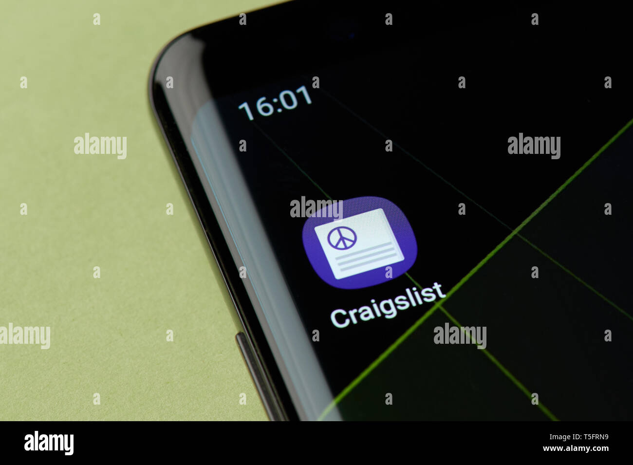 New york, USA - April 22, 2019: Craiglist market icon macro view on smartphone screen desktop Stock Photo