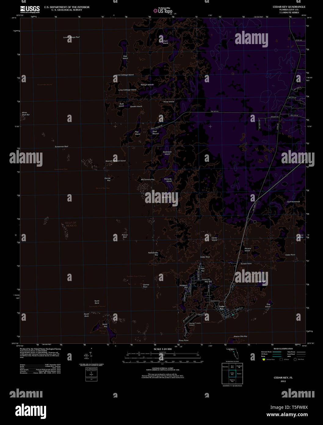 Map of cedar key florida hires stock photography and images Alamy
