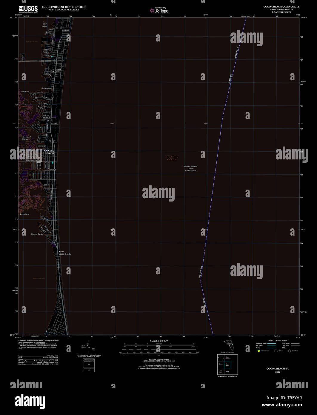 Map of cocoa beach hires stock photography and images Alamy
