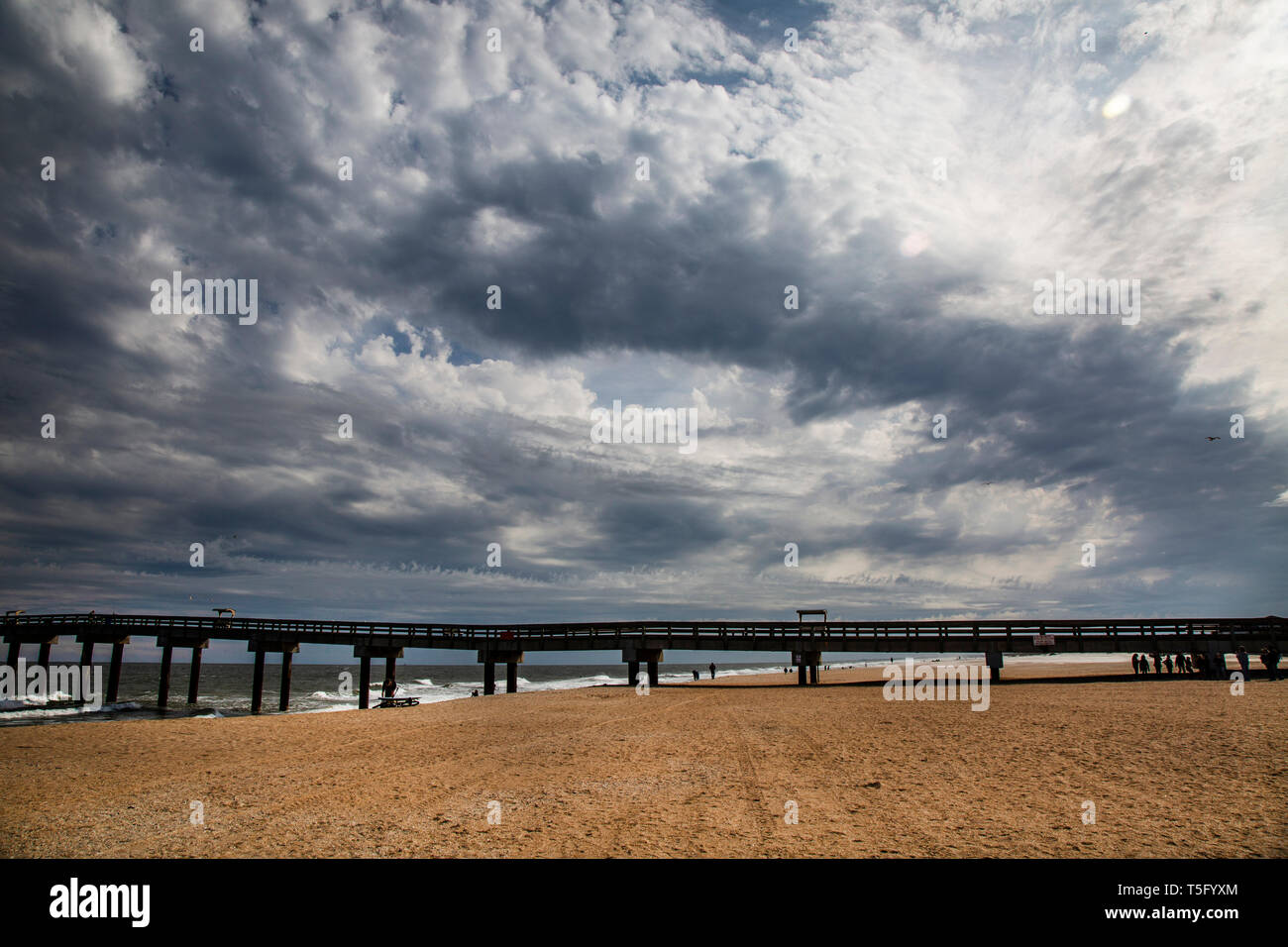 Winter Sky over Beach Stock Photo