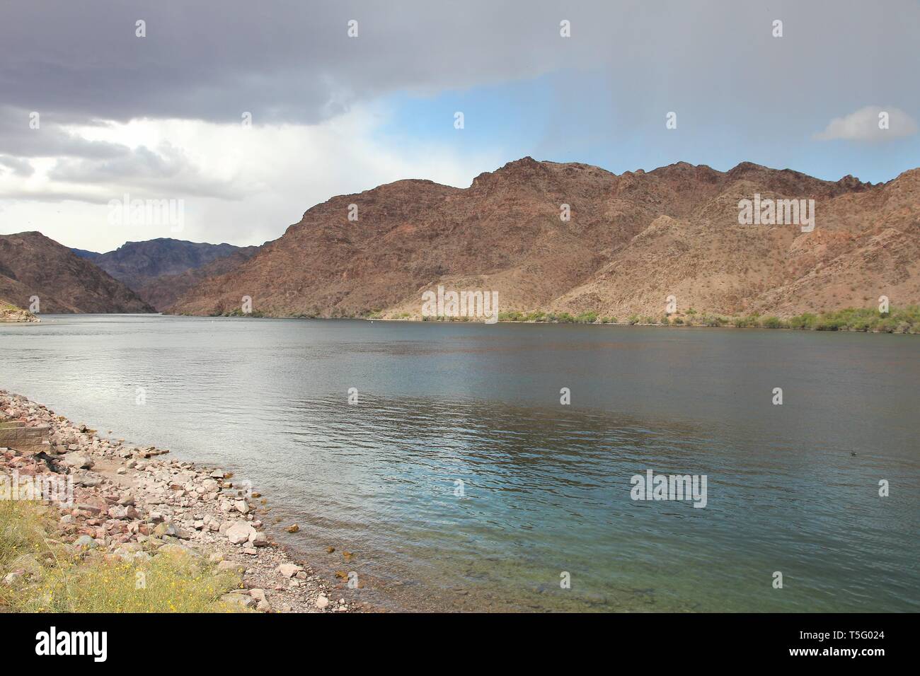 Willow Beach - Colorado River landscape in Arizona. Stock Photo