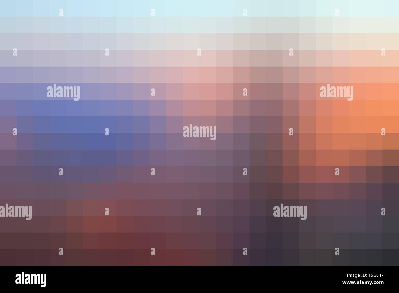Orange pixel pattern - sunset colors pixels background. Stock Photo