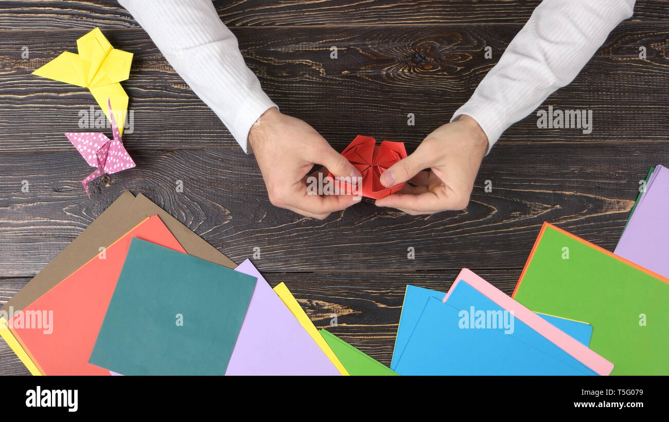 Hands Folding Paper Stock Photos Hands Folding Paper Stock