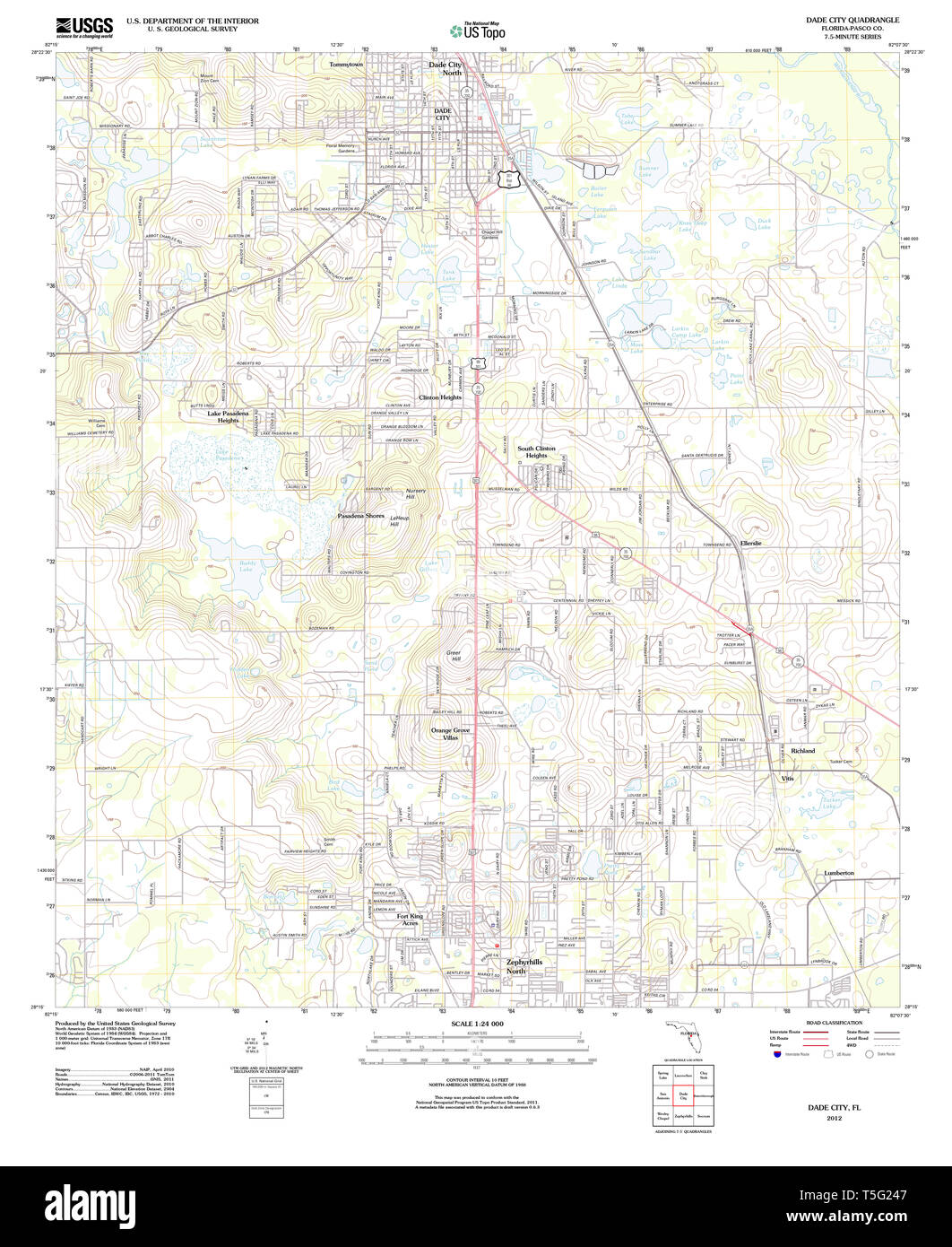 Dade City Florida Map Map Of Dade City High Resolution Stock Photography And Images - Alamy