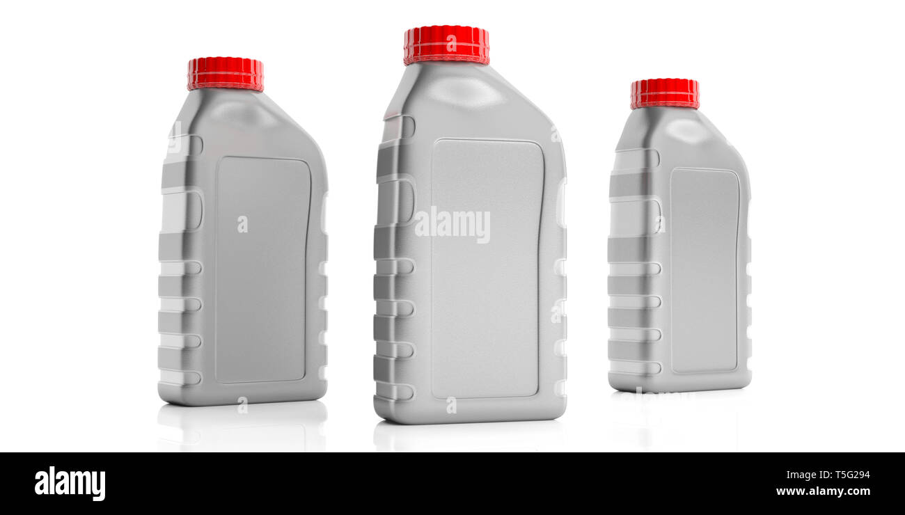 Download Car Engine Oil Plastic Bottles Mockup Blank No Name With Red Color Cap Isolated Against White Background 3d Illustration Stock Photo Alamy