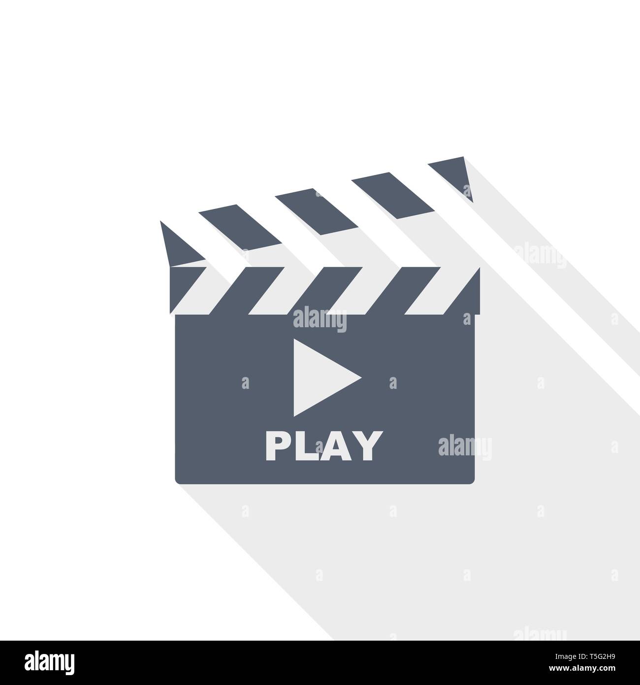 Movie clapper, play video icon, flat design vector illustration Stock ...