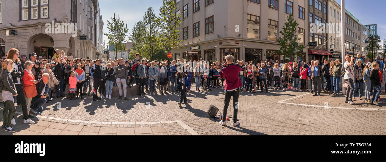 Entertainers, Cultural Day, Summer Festival, Reykjavik, Iceland Stock Photo