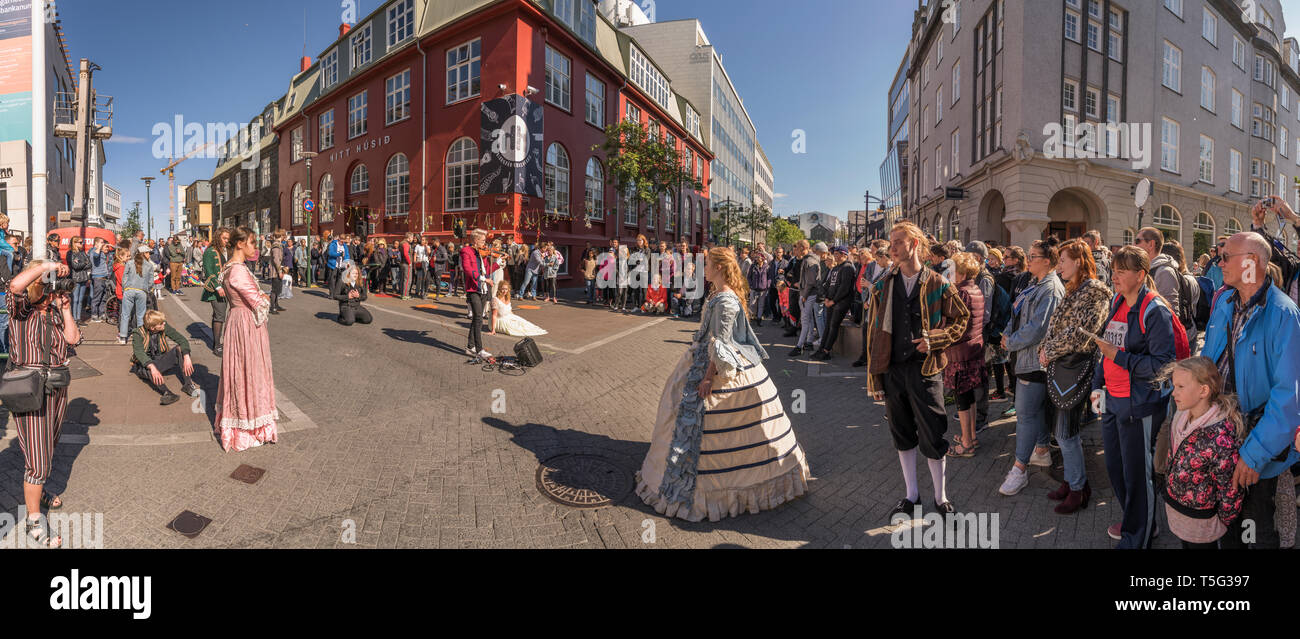 Entertainers, Cultural Day, Summer Festival, Reykjavik, Iceland Stock Photo
