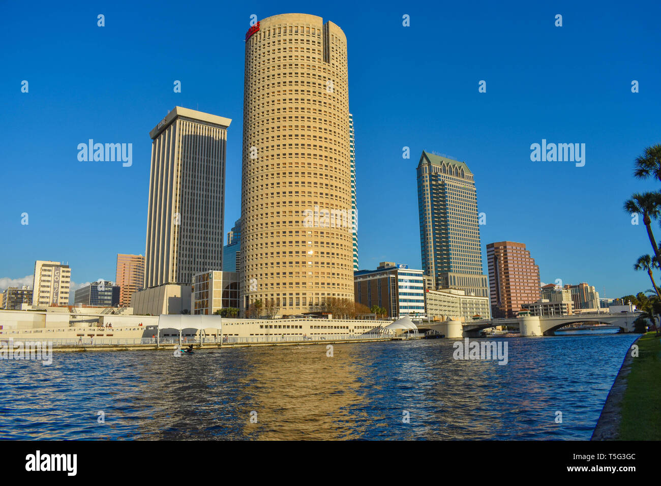 Tampa Bay, Florida. March 02, 2019. Skycrapers  over the Hillsborough coast in downtown area (2) Stock Photo