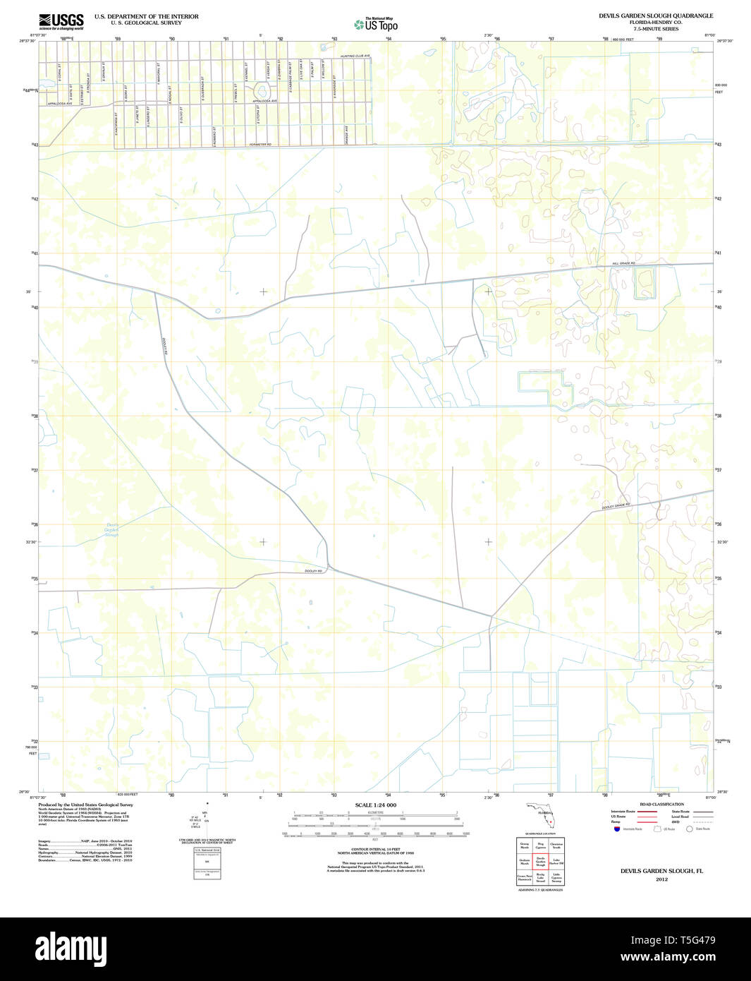 Usgs Topo Map Florida Fl Devils Garden Slough 20120709 Tm