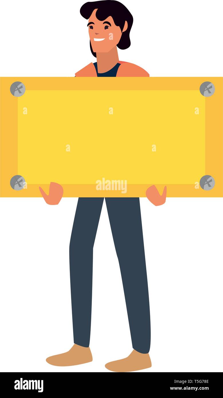 construction worker board labour day vector illustration Stock Vector