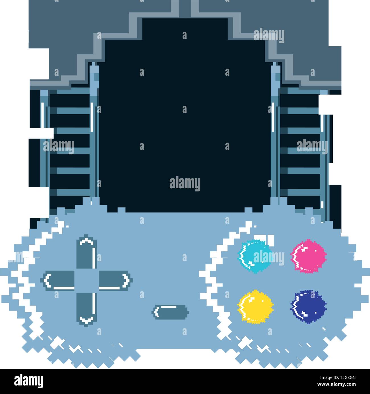 video game control with stage scene pixelated vector illustration ...
