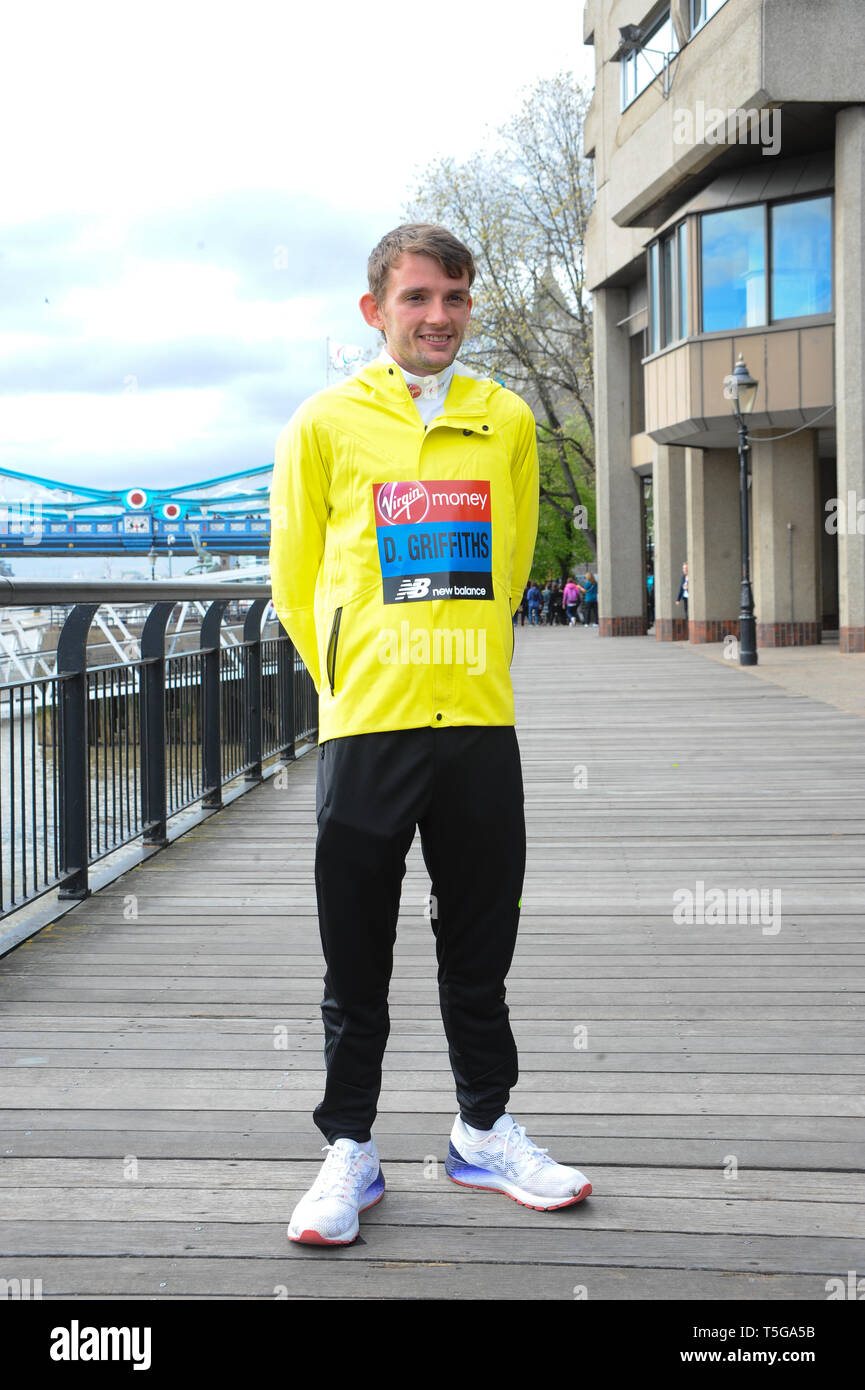 Dewi Griffiths seen during the British athletes' marathon photo call at Tower Hotel London. Stock Photo