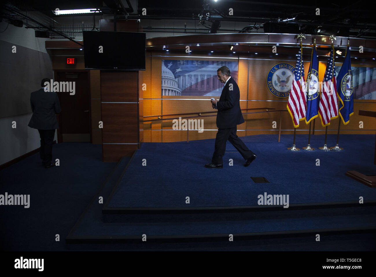 Washington, DC, USA. 18th June, 2015. Rep. John Boehner, speaker of The House, leaves a press conference in the U.S. Capitol, Washington, DC, June 18, 2015. Credit: Bill Putnam/ZUMA Wire/Alamy Live News Stock Photo