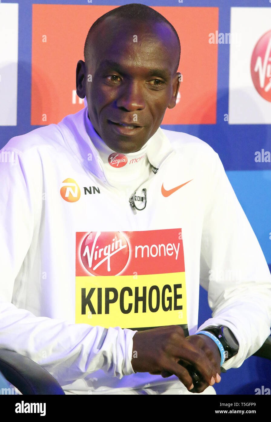 World Marathon record holder Kenya's Eliud Kipchoge at the London