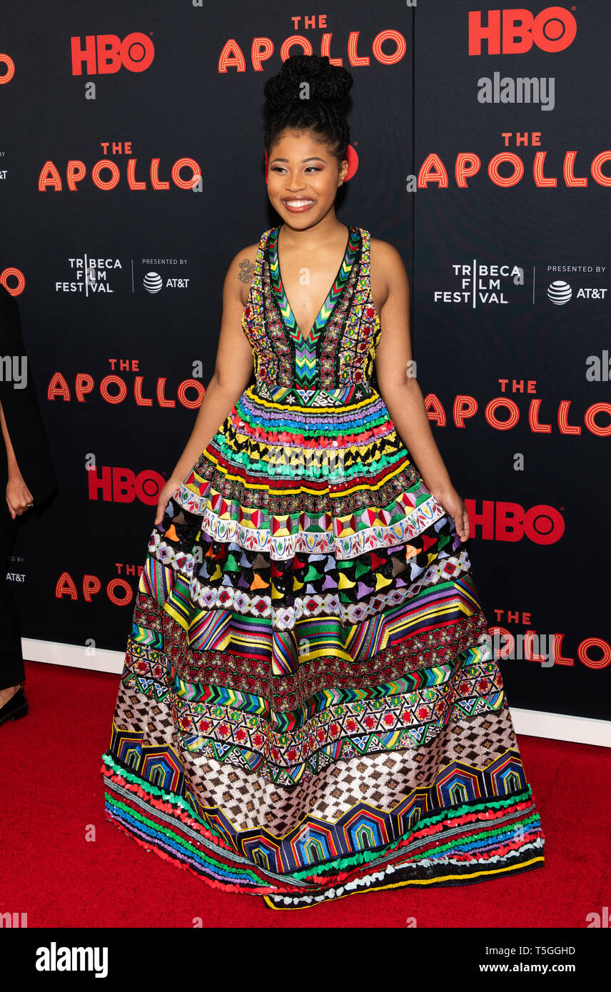 Dominique Fishback at the Tribeca Film Festival red carpet arrivals for the Opening Night at the Apollo Theater in New York City. Stock Photo