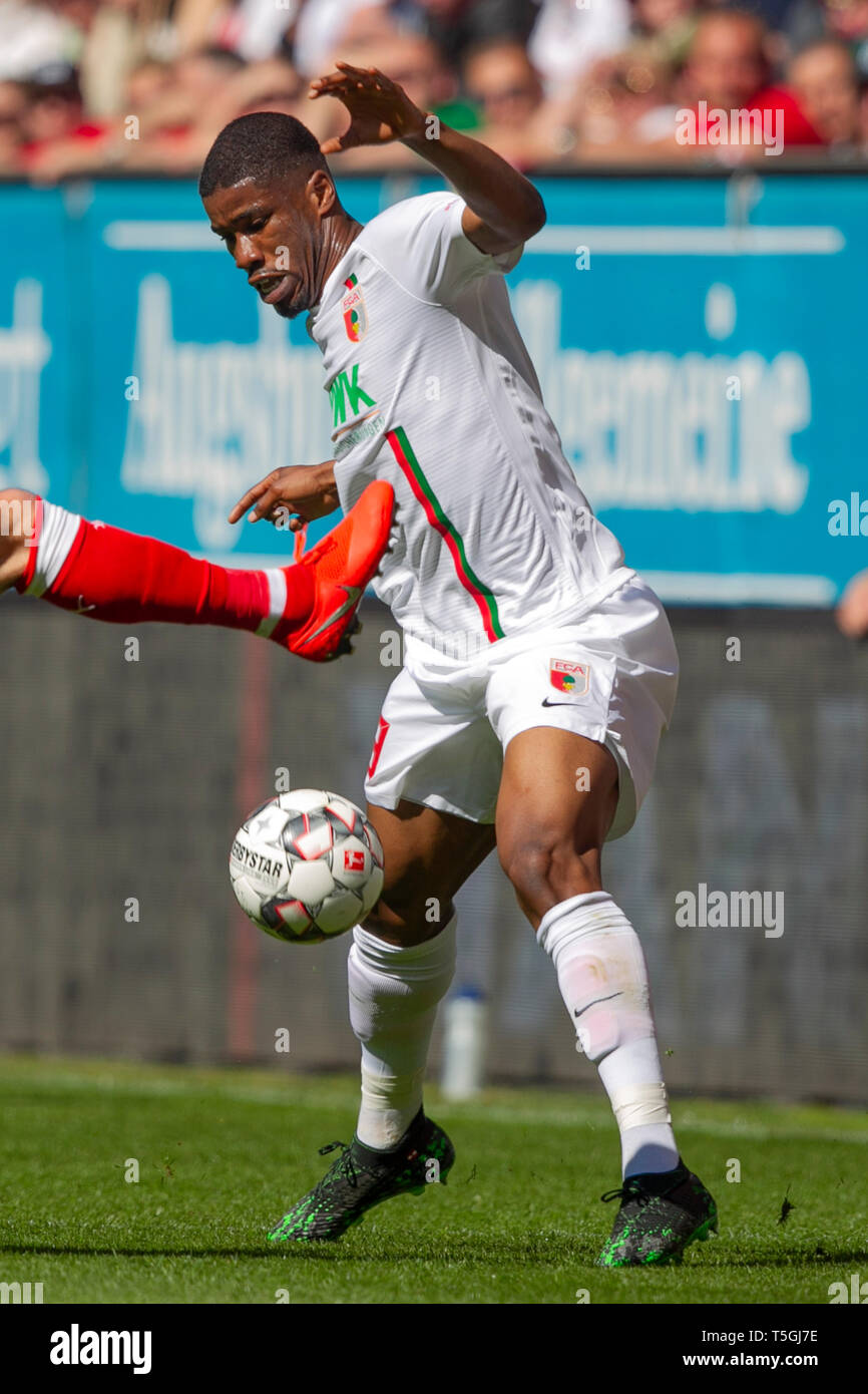 Kevin Danso 38 A Soccer Fc Augsburg A Vfb Stuttgart S 6 0 Bundesliga 30 Matchday Season 2018 2019 On 20 04 2019 In Augsburg Wwkarena Germany Editorial Note Dfl Regulations Prohibit Any Use Of Photographs