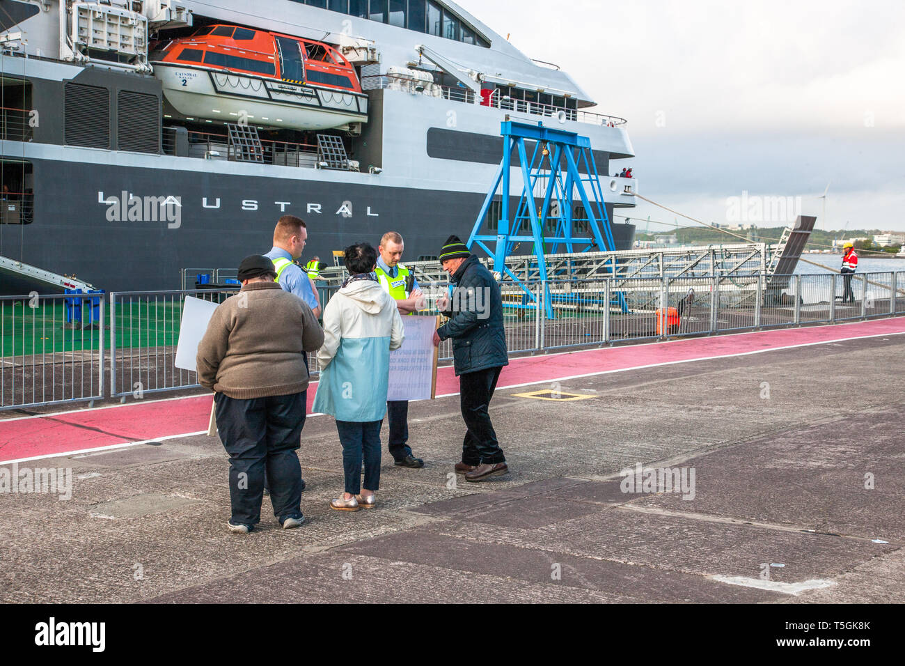 Cobh, Cork, Ireland. 25th April, 2019. Members of An Garda Síochána