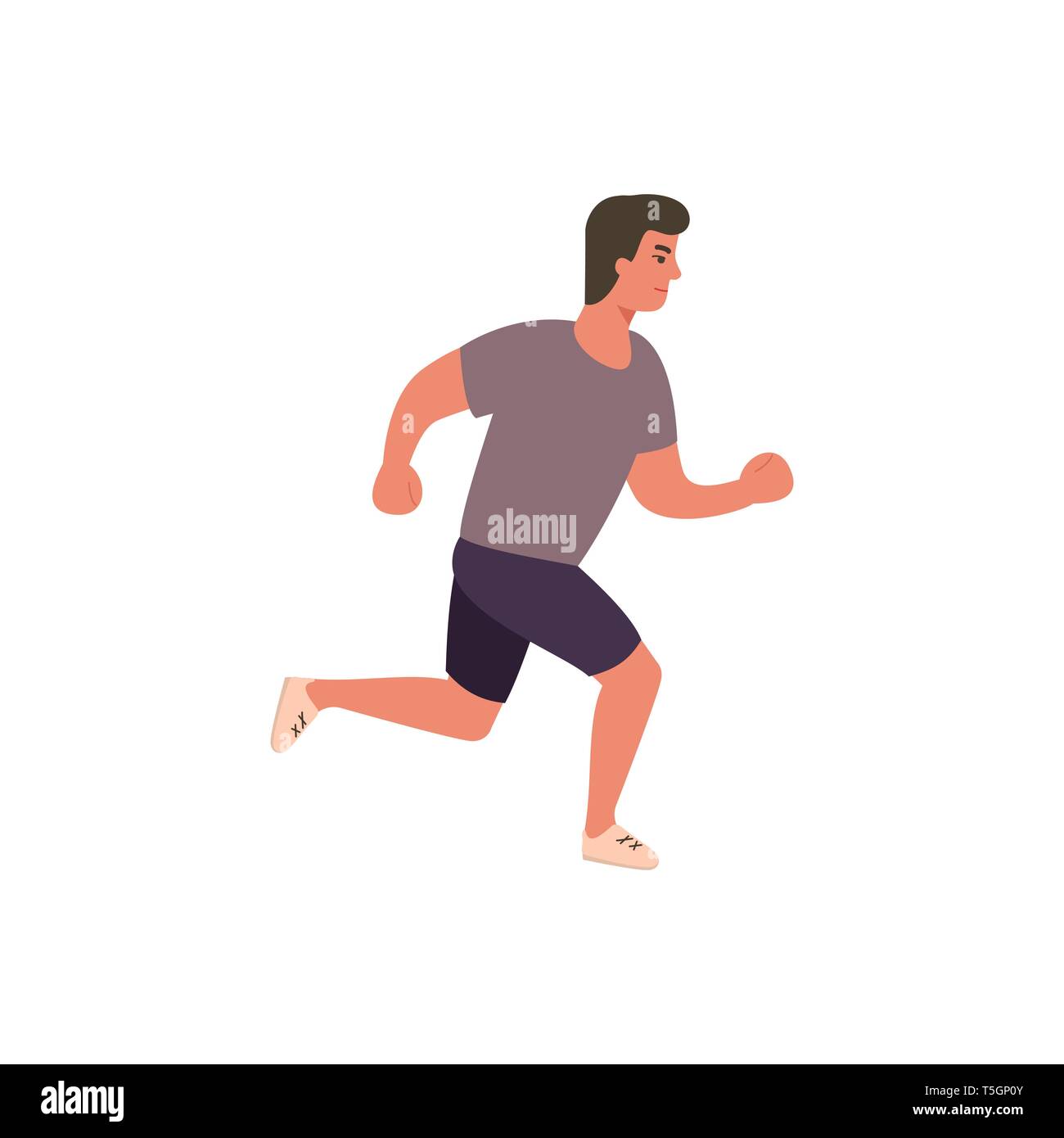 Runner athlete in motion. Cartoon flat man running Stock Vector Image & Art  - Alamy