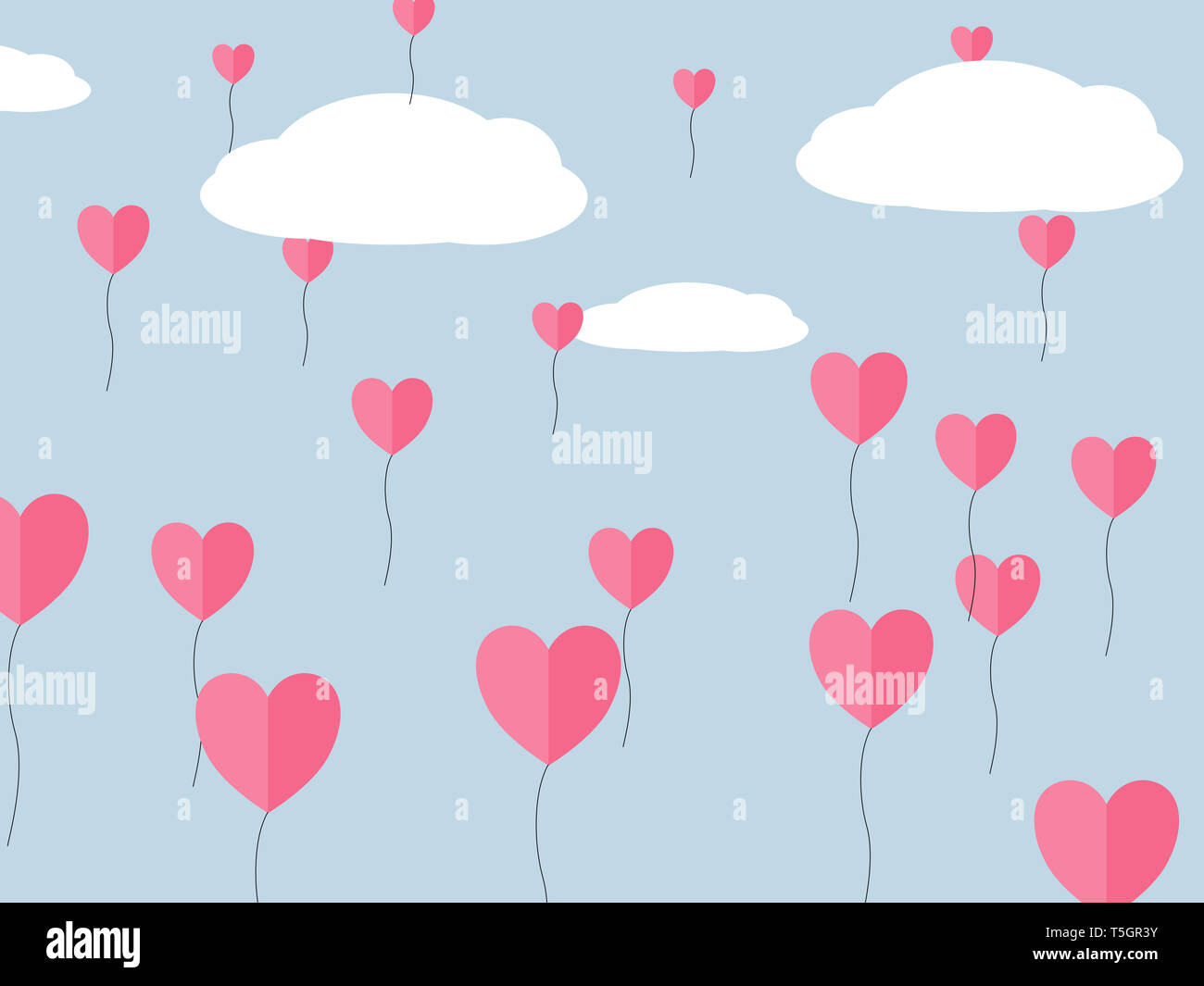 Paper Elements In Shape Of Heart Flying Symbols Of Love Stock Photo Alamy