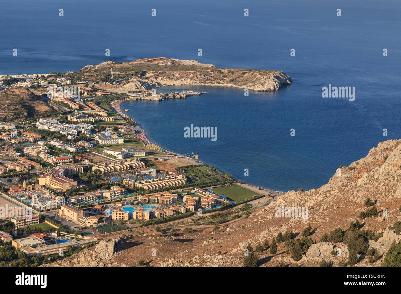 aerial view of kolimbia village Rhodes island Greece Stock Photo Alamy