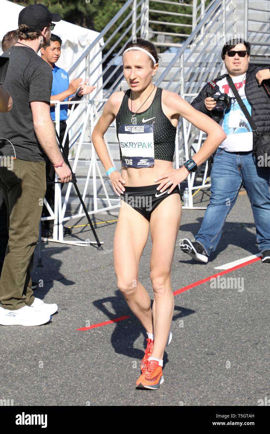 34th Annual Skechers Performance LA Marathon in Los Angeles, California  Featuring: Olha Skrypak Where: Los Angeles, California, United States When:  24 Mar 2019 Credit: Sheri Determan/WENN.com Stock Photo - Alamy