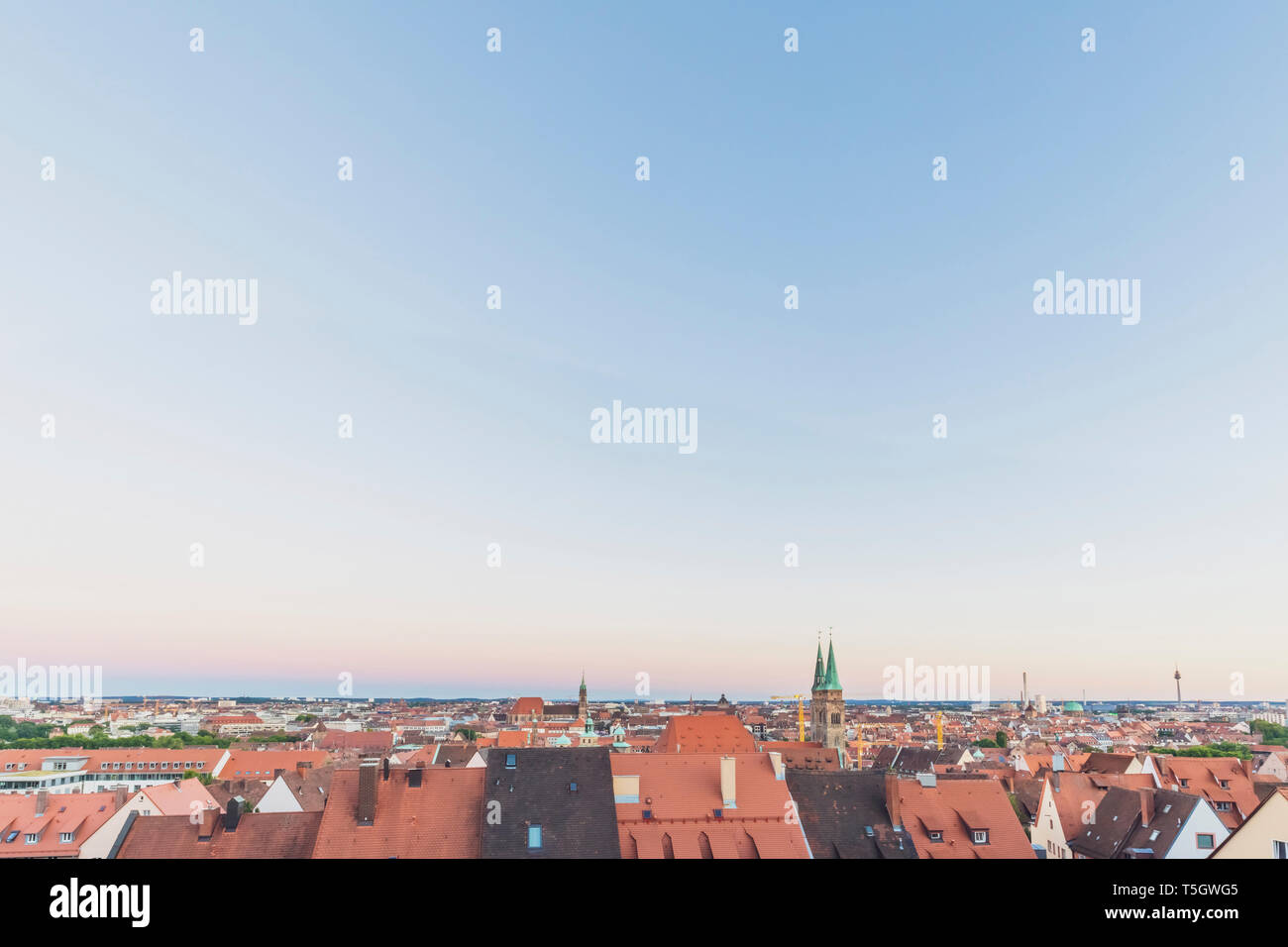 Germany, Nuremberg, Old town, cityscape in the evening light Stock Photo