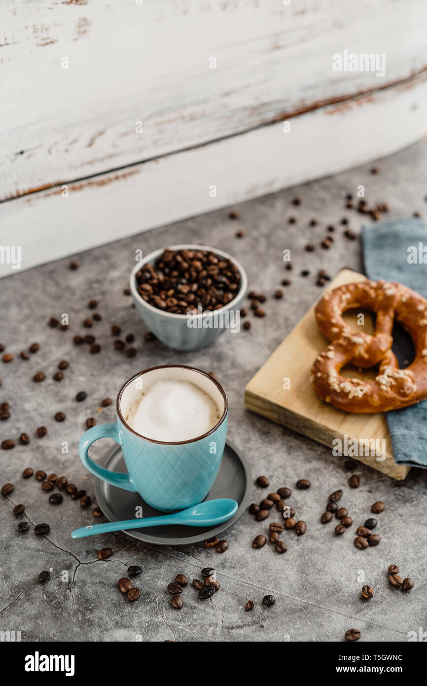 Cup of white coffee Stock Photo