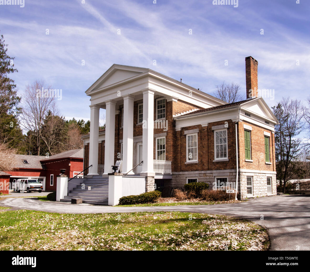 Marcellus , New York, USA. April 17, 2019. View  of the Tefft-Steadman House,  listed on the National Registry of Historic Places, Stock Photo