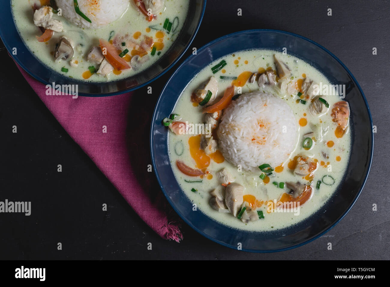 Tom Ka Gai, Thai soup with chicken Stock Photo - Alamy
