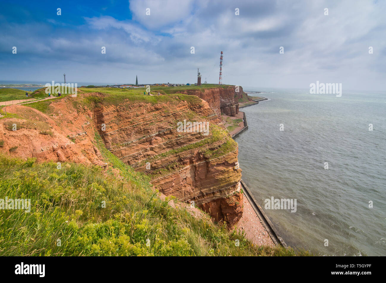 Germany, Helgoland Island, red cliffs Stock Photo