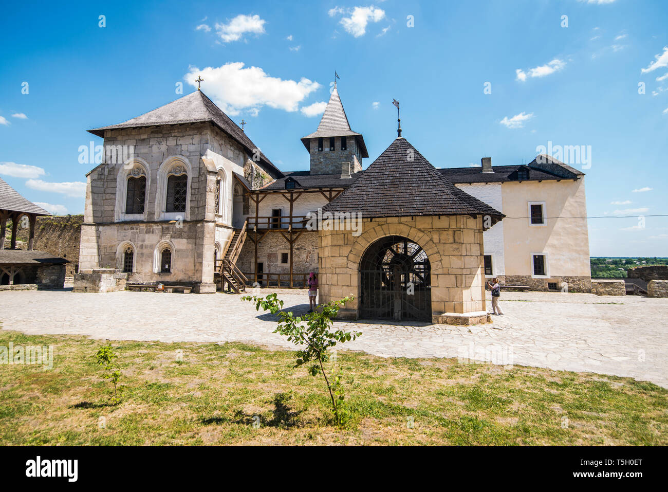 Khotyn Fortress on the river banks of the Dniester, Ukraine Stock Photo