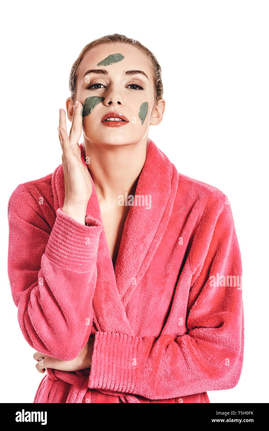 Woman apply facial mask on hi-res stock photography and images - Alamy