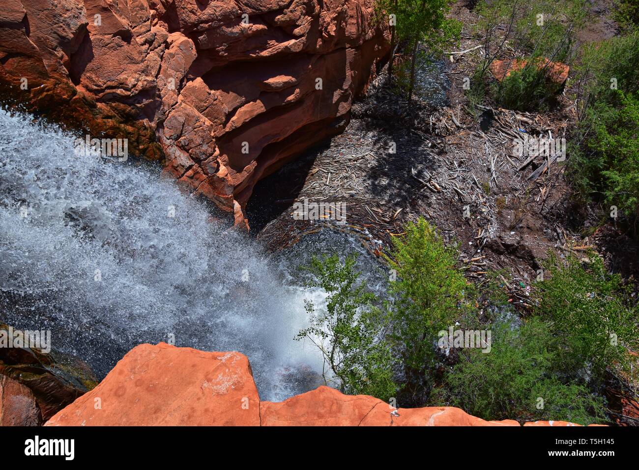 Views of Waterfalls at Gunlock State Park Reservoir Falls, In Gunlock