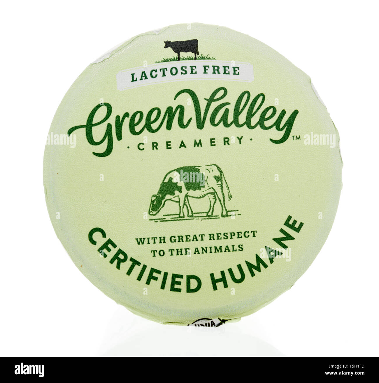 Winneconne, WI 22 April 2019 A package of Green Valley yogurt on an
