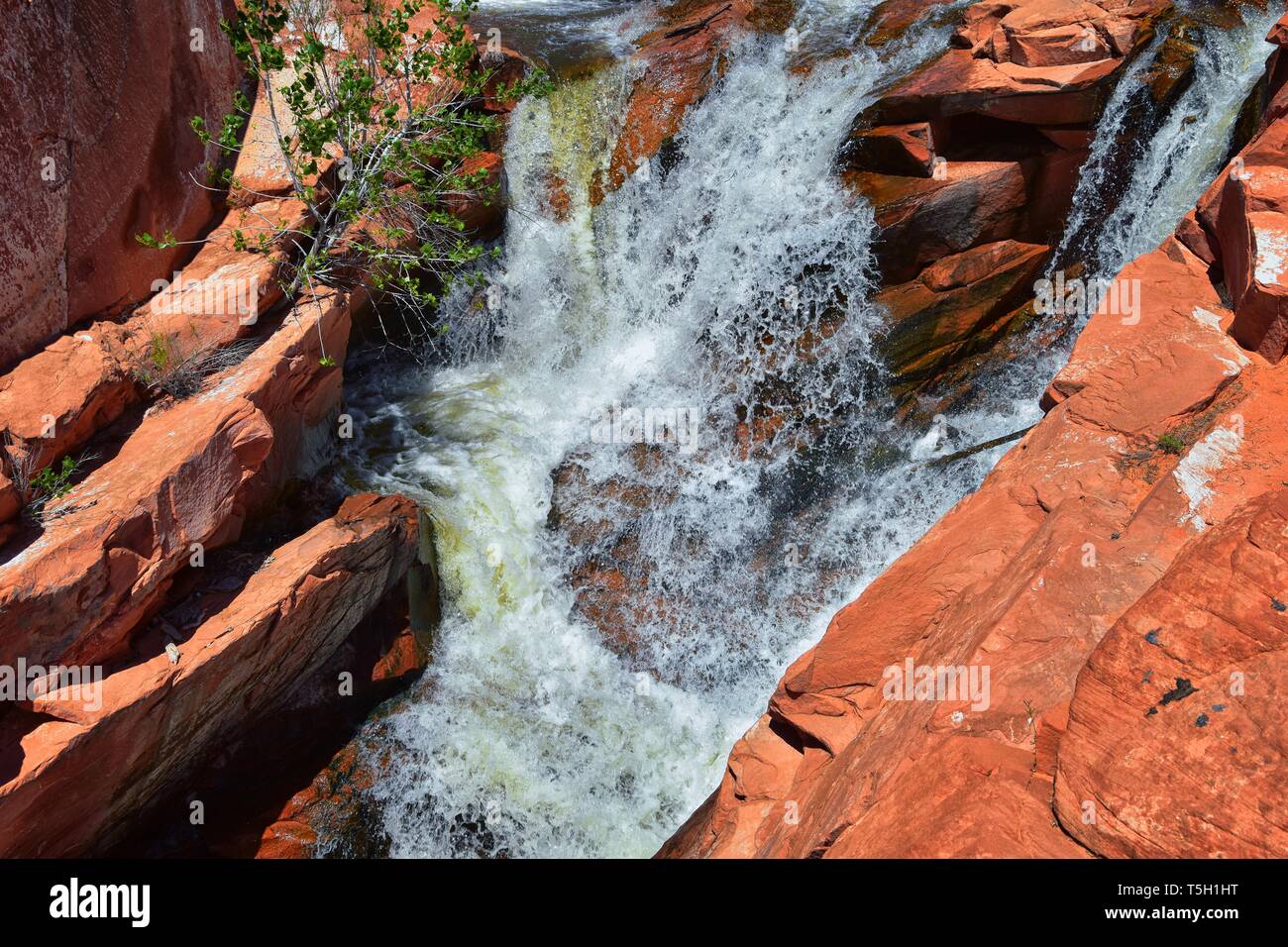 Views of Waterfalls at Gunlock State Park Reservoir Falls, In Gunlock