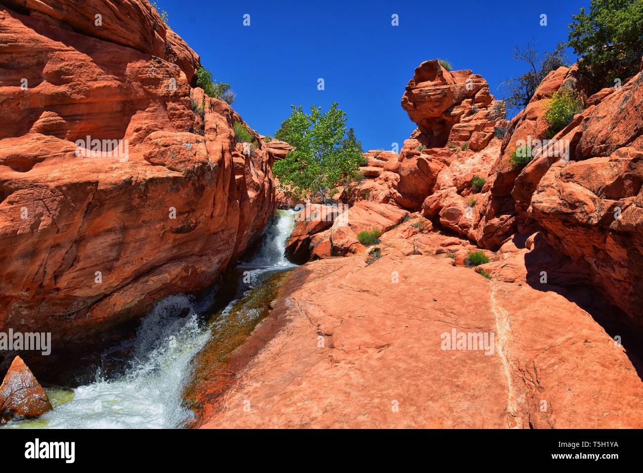 Views of Waterfalls at Gunlock State Park Reservoir Falls, In Gunlock